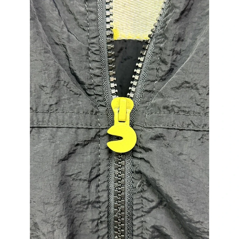 Justice Pac-Man Bomber‎ Jacket Girls Small 7/8 Black Full Zip Retro Game Arcade